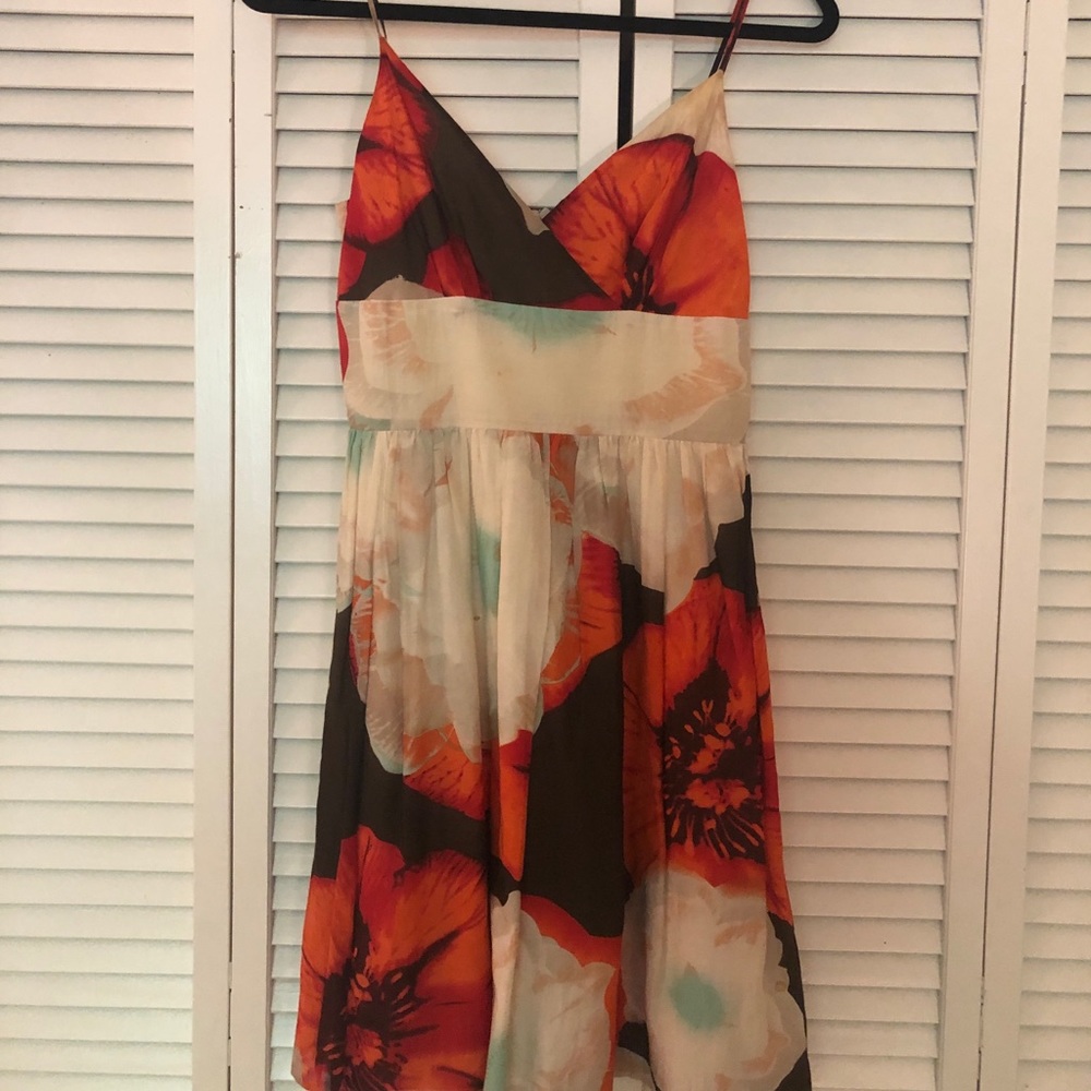 Multicolor watercolor flower pattern dress